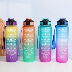 Kapaklı Renkli Motivasyon Matara 1000 ML