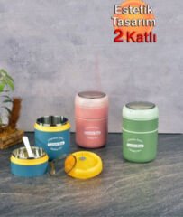 İthal Renkli Yuvarlak Termos Beslenme Kabı 710 ML