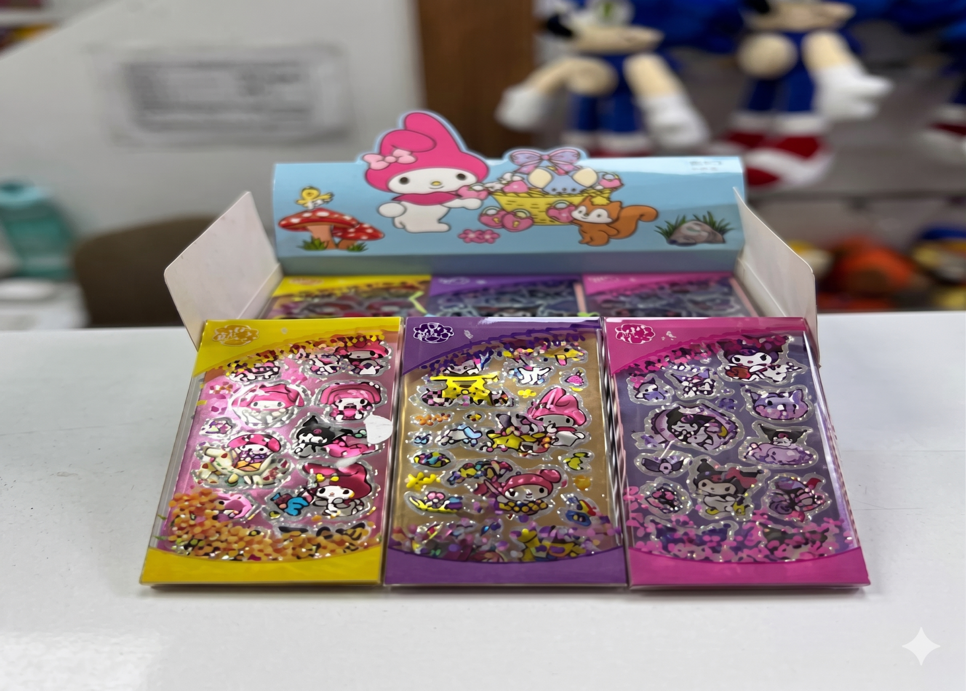 Kuromi Capy Bara Karakterli 6'lı Yaprak Sticker 18'li Pkt