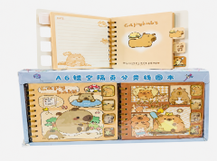 Capybara Ayraçlı Stickerlı A5 Defter 12'li Paket